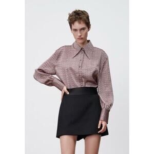 Zara Women's Daisy Floral Disco‎ Button Up Top Blouse Shirt Size XS Boho